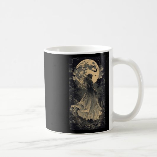 Mug Belle Sorcière Imaginaire gothique Vampire Lune (Droite)