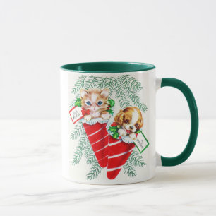 Mug Belle souris de chaton de chiot de la moitié du