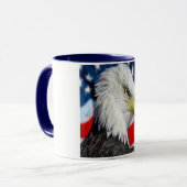 Mug Belle tête et un drapeau américain 1 d'Eagle (Devant gauche)