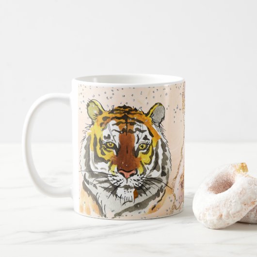 Mug Belle Tiger Jungle Safari Café Mug, Coupe (Avec donut)