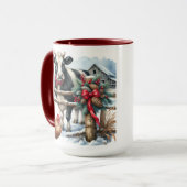 Mug Belle vache de vacances avec Cardinal Personnalisé (Devant gauche)