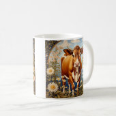 Mug Belle vache Jersey dans le champ de marguerite Vin (Devant droit)