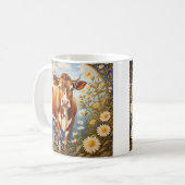 Mug Belle vache Jersey dans le champ de marguerite Vin (Devant gauche)