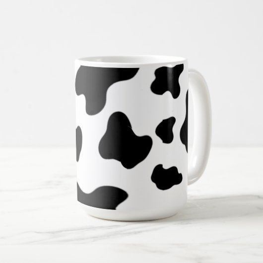 Mug Belle vache noire et blanche moderne (Devant droit)