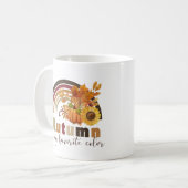 Mug Belle Vintage Automne Florale Vibes Citrouille (Devant gauche)