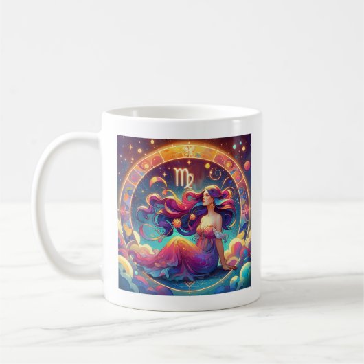 Mug Belle Virgo Femme avec Horoscope Info sur le dos (Gauche)