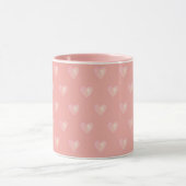 Mug Belles coeurs roses sur fond rose (Centre)