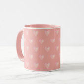 Mug Belles coeurs roses sur fond rose (Devant gauche)