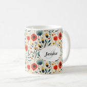 Mug Belles Couleurs Printanières Écriture Fleurs Sauva (Devant droit)