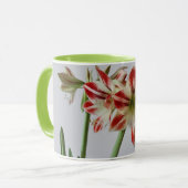 Mug Belles fleurs Amaryllis et coutume+nom (Devant gauche)