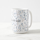 Mug Belles fleurs blanches bleues (Devant droit)