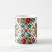 Mug Belles fleurs colorées de style broderie (Centre)