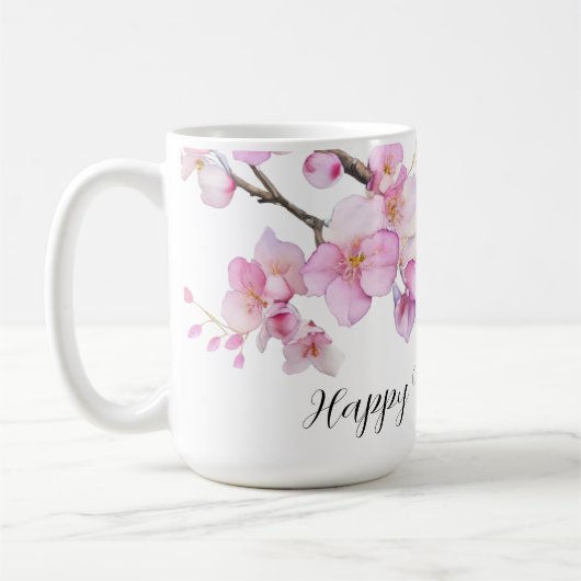 Mug Belles fleurs de cerisiers roses (Gauche)