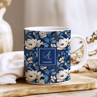 Mug Belles fleurs de marine personnalisées café floral