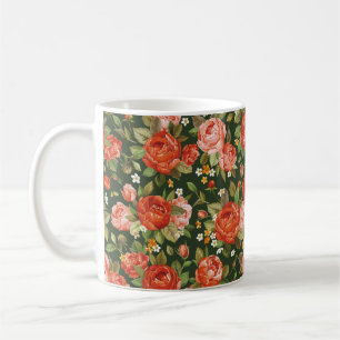 Mug Belles fleurs de pivoine sans couture motif