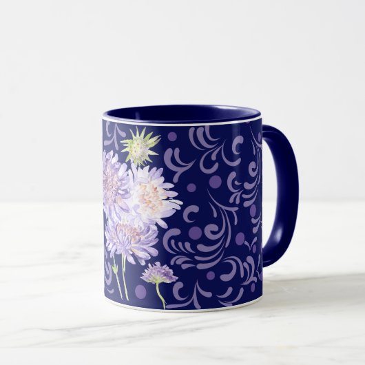 Mug Belles fleurs de prairie violette (Devant droit)