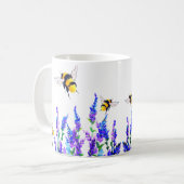 Mug Belles fleurs de printemps et les abeilles volent  (Devant gauche)