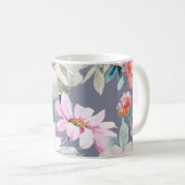 Mug Belles fleurs et feuille peint art, fleur, abs (Devant droit)