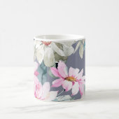Mug Belles fleurs et feuille peint art, fleur, abs (Centre)