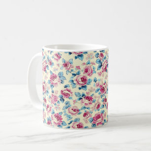 Mug Belles fleurs roses romantiques de printemps