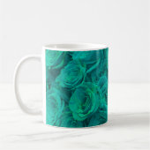 Mug Belles fleurs turquoises roses turquoises (Gauche)