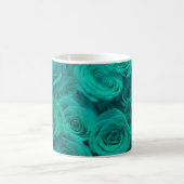 Mug Belles fleurs turquoises roses turquoises (Centre)