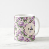 Mug Belles fleurs violettes romantiques de printemps (Devant droit)