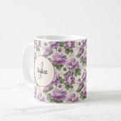 Mug Belles fleurs violettes romantiques de printemps (Devant gauche)