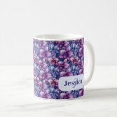 Mug Belles fleurs violettes romantiques de printemps (Devant droit)