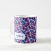 Mug Belles fleurs violettes romantiques de printemps (Devant gauche)