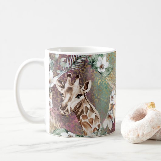 Mug Belles Giraffes Jungle Safari Café Mug, Coupe (Avec donut)