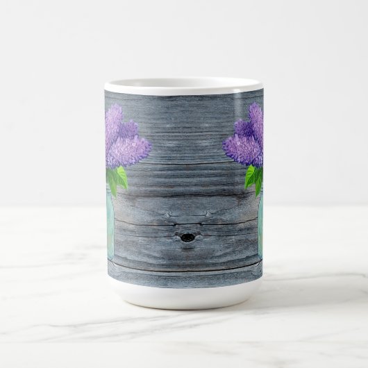 Mug Belles Lilacs En Mason Jar Rustique (Centre)