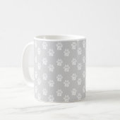 Mug Belles pattes blanches sur gris argenté (Devant gauche)