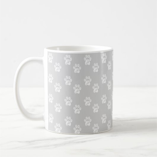 Mug Belles pattes blanches sur gris argenté (Gauche)