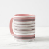 Mug Belles rayures brunes blanches (Devant gauche)