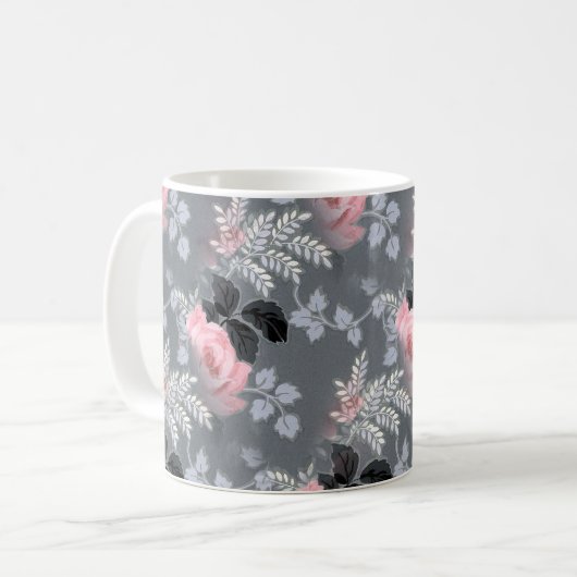 Mug Belles roses rose pâle (Devant gauche)