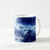 Mug Belles vagues de l'océan Bleu (Devant droit)