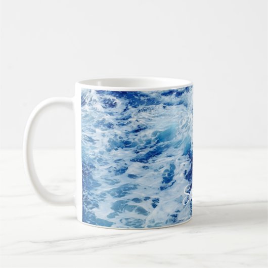 Mug Belles vagues de l'océan Bleu (Gauche)