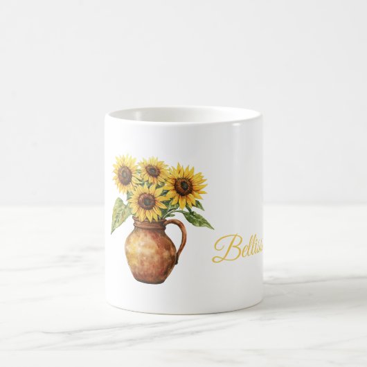 Mug Bellissima (beautiful) Sunflowers in Vase (Centre)