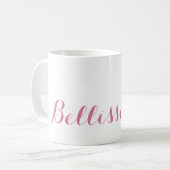 Mug Bellissima ! Typographie rose (Devant gauche)