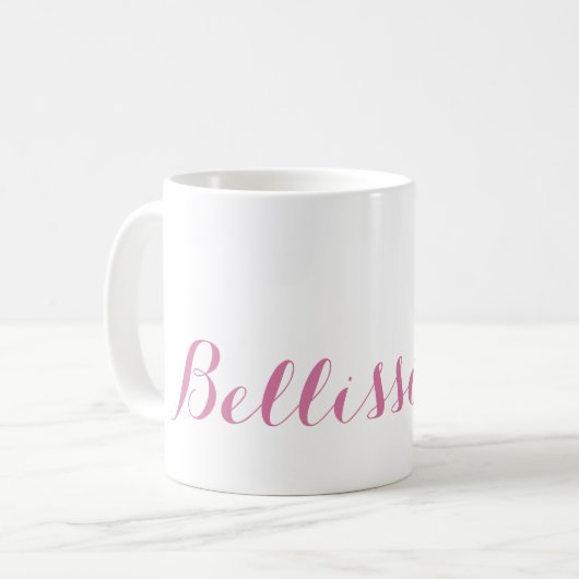 Mug Bellissima ! Typographie rose (Devant gauche)