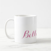 Mug Bellissima ! Typographie rose (Gauche)