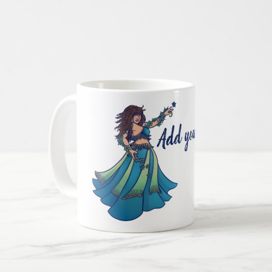 Mug Belly Dancer Ruby Teal Art (Devant gauche)
