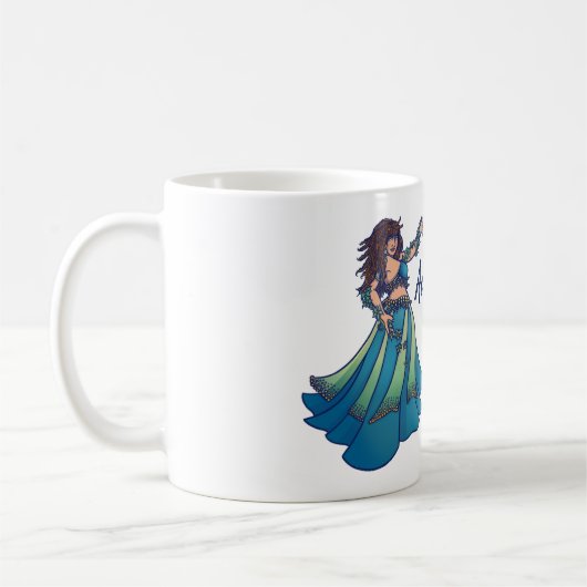 Mug Belly Dancer Ruby Teal Art (Gauche)