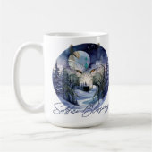 Mug Bénédiction solstice Wolf d'hiver Moonlight Woods (Gauche)