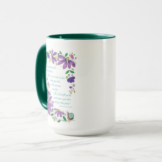 Mug Bénédictions Écriture Nombres 6:24-26 (Devant gauche)