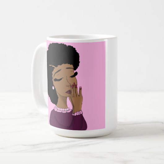 Mug Bénédictions et foi (arrière - plan rose) (Devant gauche)