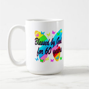 MUG BÉNÉFICIÉ PAR DIEU 60E ANNIVERSAIRE DESIGN