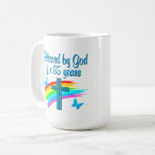 MUG BÉNÉFICIER PAR DIEU PENDANT 85 ANS DE CROIX BLEUE (Devant gauche)