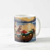 Mug Bengal Cat Christmas Boat Holiday (Devant droit)